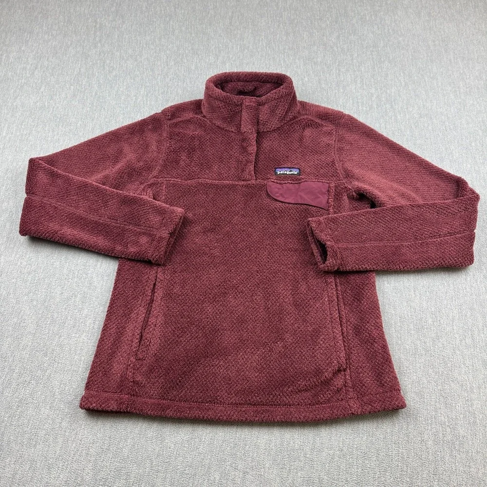 Patagonia Sweater Womens Small Red Re-Tool Snap-T Pullover Fleece Polartec 25443